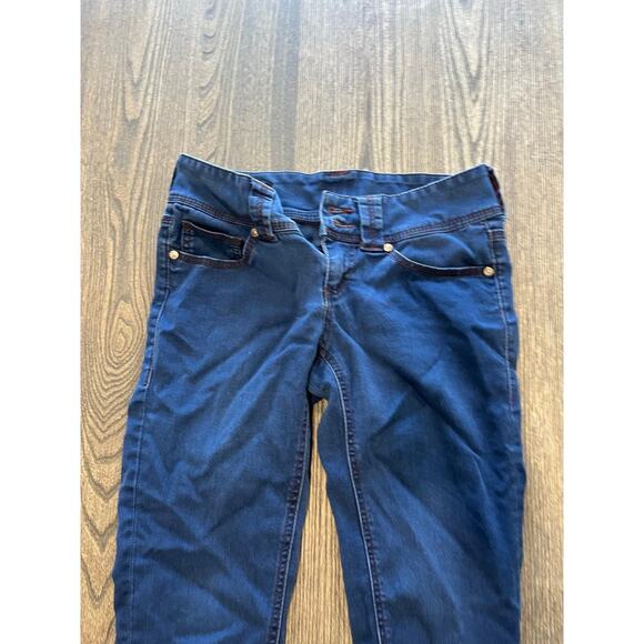 Seven7 Legging Jeans Mid Rise Denim Stretch Cotton Blend Dark Wash Blue Size 4P - Picture 3 of 11